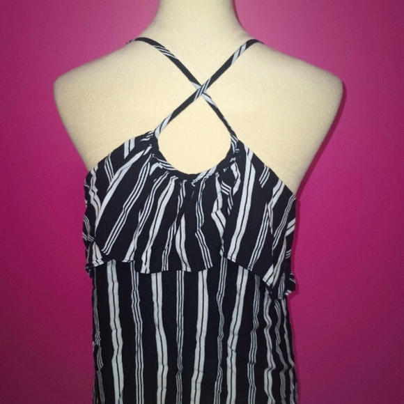 Saks Fifth Avenue ladies Striped Criss Cross Camisole Blouse (Size Large) - Picture 6 of 9